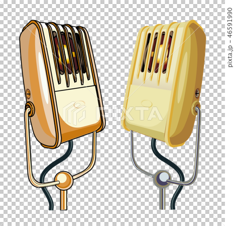 Vector retro microphones set isolated on white 46591990