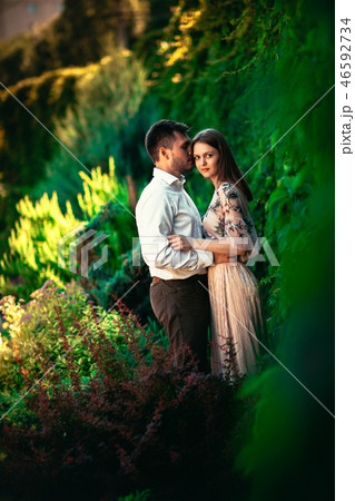 Beautiful young couple on a nature background 46592734