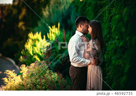 Beautiful young couple on a nature background 46592735