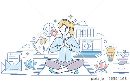 Mindfulness - modern line design style colorful illustration 46594168