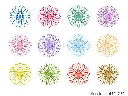 幾何学模様 花 アイコン デザイン のイラスト素材 46594225 Pixta