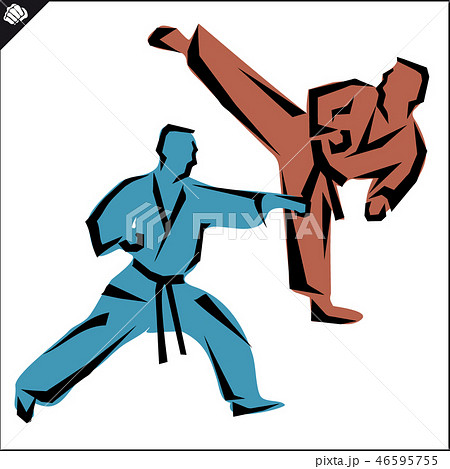 Martial art colored simbol design. Karate emblem. Martial art colored simbol design. Karate emblem. 46595755