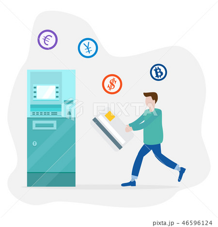 Man goes to ATM with bank card Personal finance 46596124
