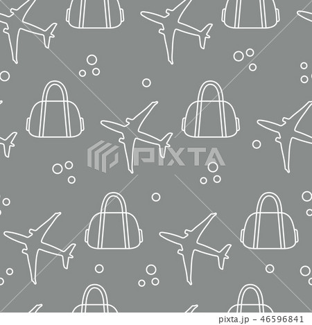 Seamless pattern with planes and bags 46596841