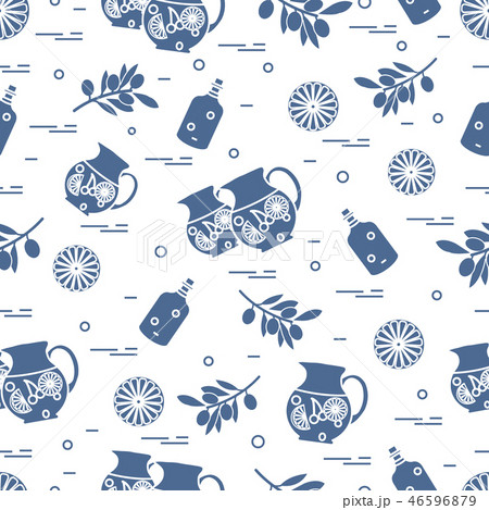 Cute seamless pattern with pitcher of sangria, 46596879
