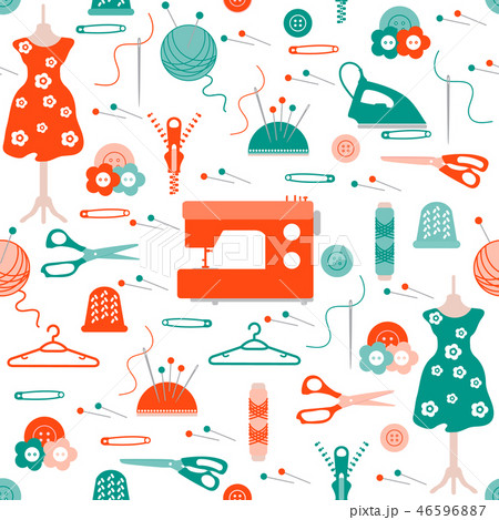 Sewing and needlework seamless pattern Sewing and needlework seamless pattern 46596887