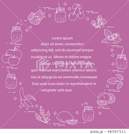 Jar with smoothies and ingredients for smoothie 46597311