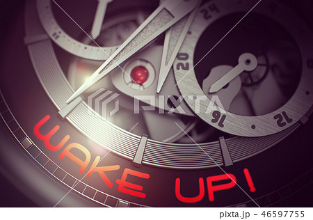 Wake Up on Vintage Pocket Watch Mechanism. 3D. 46597755