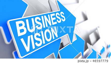 Business Vision - Inscription on Blue Arrow. 3D. 46597779