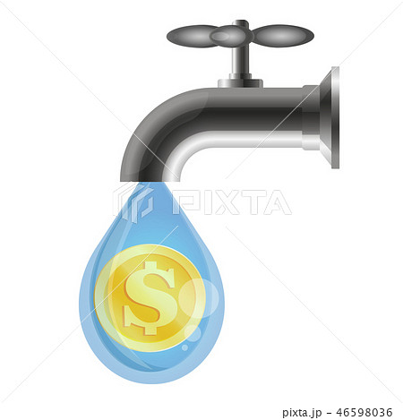 Drop of money from the tap Drop of money from the tap 46598036
