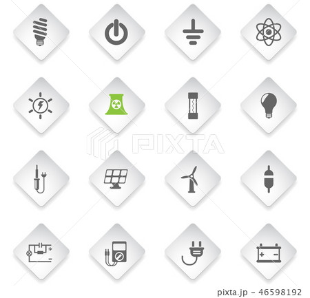 electricity icon setのイラスト素材 [46598192] - PIXTA