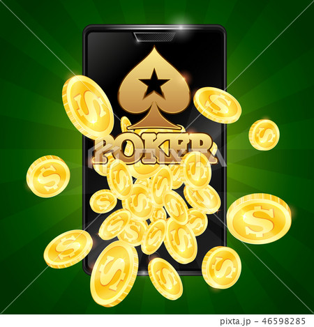 Poker in the phone and gold coins Poker in the phone and gold coins 46598285