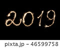 Happy New Year 2019 inscription sparklers . 46599758