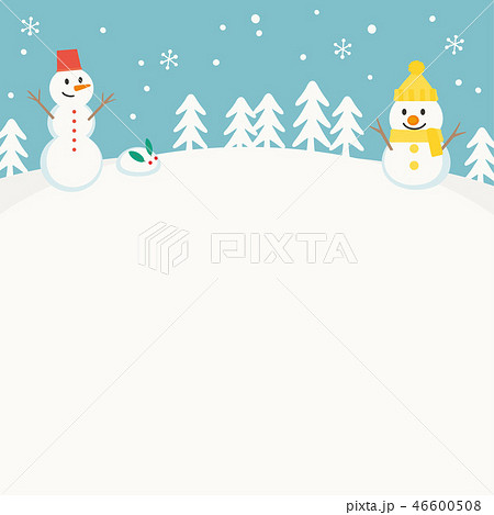 雪だるま 背景イラストのイラスト素材 46600508 Pixta