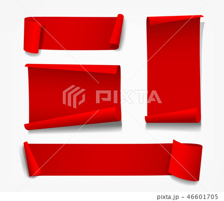 Vector Red Roll paper Merry Christmas concept Vector Red Roll paper Merry Christmas concept 46601705
