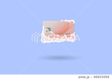 Frozen red credit card in white ice blocks Frozen red credit card in white ice blocks 46603008