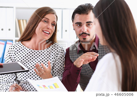 Group of people sit in office deliberate problem Group of people sit in office deliberate problem 46605006