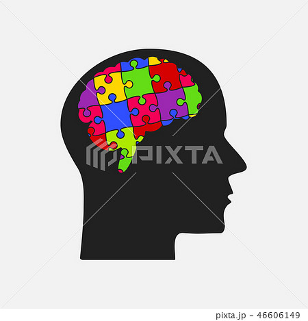 Puzzle Pieces. Silhouette Brain Head. Puzzle Brain 46606149