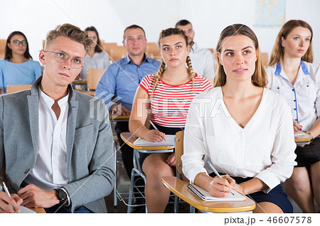 Group of students on lecture Group of students on lecture 46607578