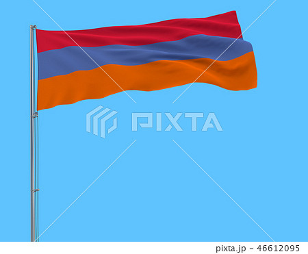 Variant of the flag of Armenia on blue background. 46612095