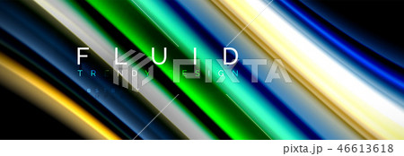 Bright colorful liquid fluid lines on black, modern abstract background Bright colorful liquid fluid lines on black, modern abstract background 46613618