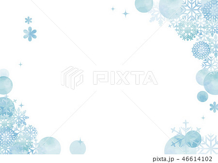 水彩風 冬の飾り枠フレームのイラスト素材 46614102 Pixta