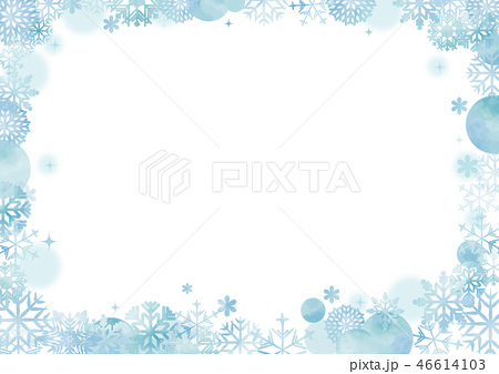 水彩風 冬の飾り枠フレーム 囲み のイラスト素材 46614103 Pixta