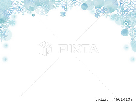 水彩風 冬の飾り枠フレーム 上 のイラスト素材 46614105 Pixta