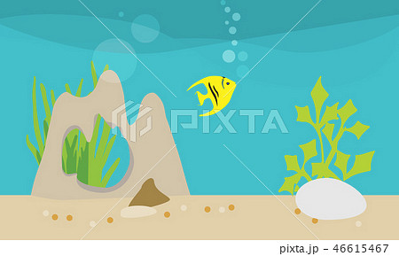 Flat design illustration of life in an aquarium 46615467