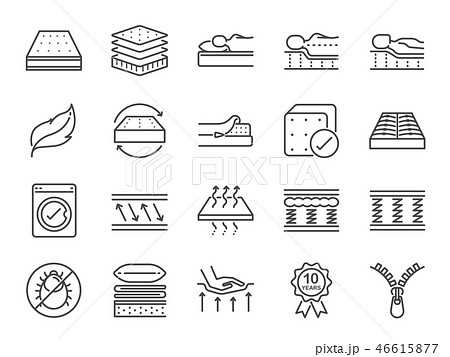 Mattress line icon set. 46615877