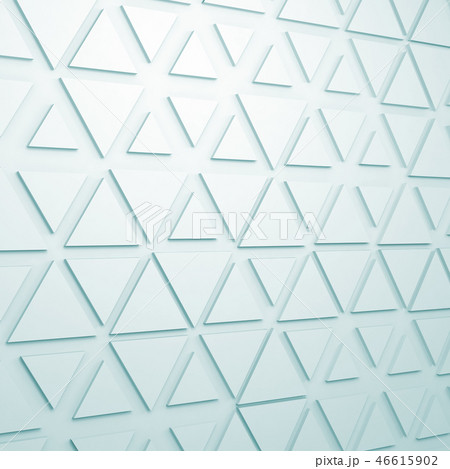 Triangles relief pattern on wall, 3d illustration 46615902