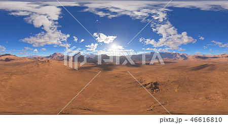 Panorama of fantasy landscape sunset 46616810