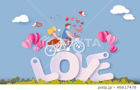 Valentines day card with couple in love heart Valentines day card with couple in love heart 46617476
