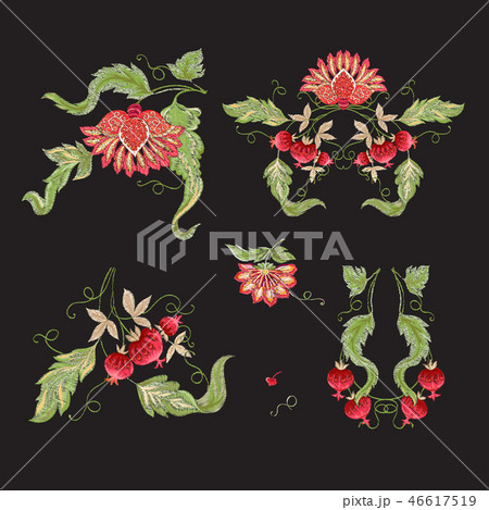 Stylized ornamental flowers in vintage style Stylized ornamental flowers in vintage style 46617519