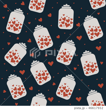 Abstract seamless heart pattern.  Love in the jar. 46617932
