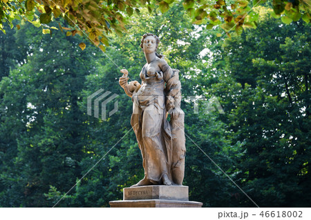 Sandstone statues in the Saxon Garden, Warsaw, Poland. Made before 1745 by anonymous Warsaw sculptor Sandstone statues in the Saxon Garden, Warsaw, Poland. Made before 1745 by anonymous Warsaw sculptor 46618002