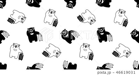 Bear Seamless Pattern Vector Sunglasses Travel Bagのイラスト素材