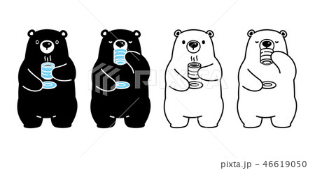 Bear vector polar bear tea coffee drink cartoon Bear vector polar bear tea coffee drink cartoon 46619050