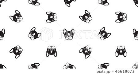 Dog seamless pattern vector french bulldog pug  46619073