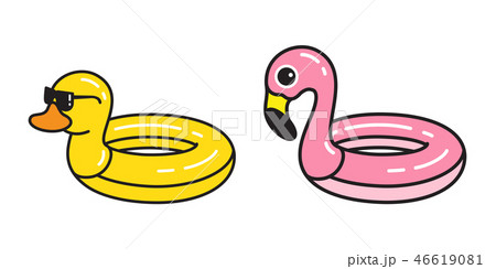Flamingo duck vector swimming ring pool icon Flamingo duck vector swimming ring pool icon 46619081