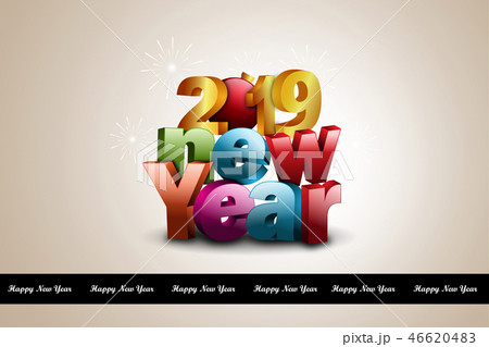 Happy New Year 2019 celebration concept Happy New Year 2019 celebration concept 46620483
