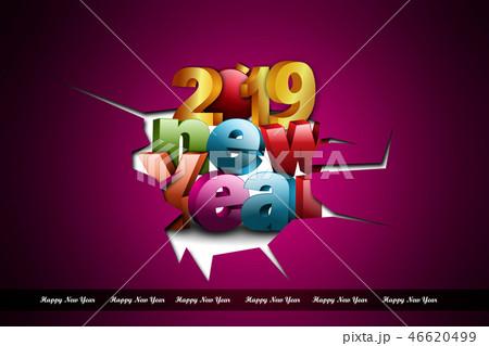 Happy New Year 2019 celebration concept Happy New Year 2019 celebration concept 46620499
