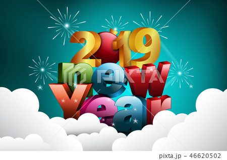 Happy New Year 2019 celebration concept Happy New Year 2019 celebration concept 46620502