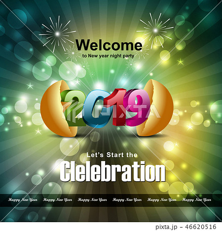 Happy New Year 2019 celebration concept 46620516