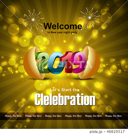 Happy New Year 2019 celebration concept 46620517