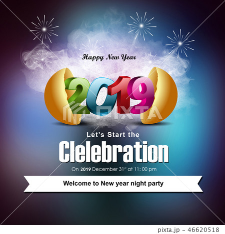 Happy New Year 2019 celebration concept 46620518