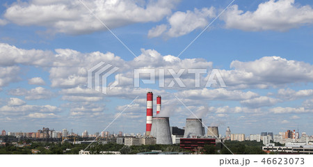 Pipes of coal burning power station. Moscow Pipes of coal burning power station. Moscow 46623073