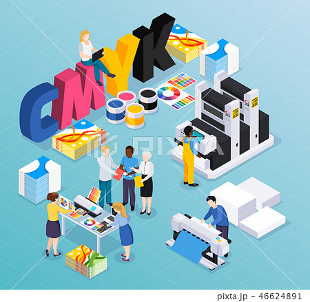 Advertising Agency Isometric Compositionのイラスト素材