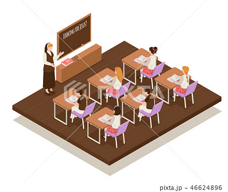 Sunday School Isometric Composition 46624896