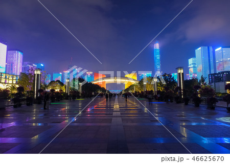 深セン市福田区 夜景 深セン市福田区 夜景 46625670